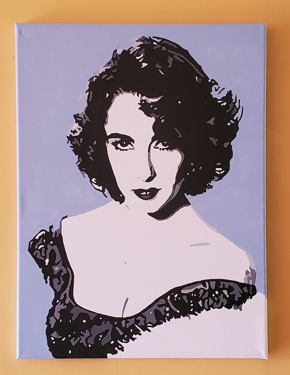 Elizabeth Taylor Painting: Original Acrylic Portrait on Canvas - Etsy