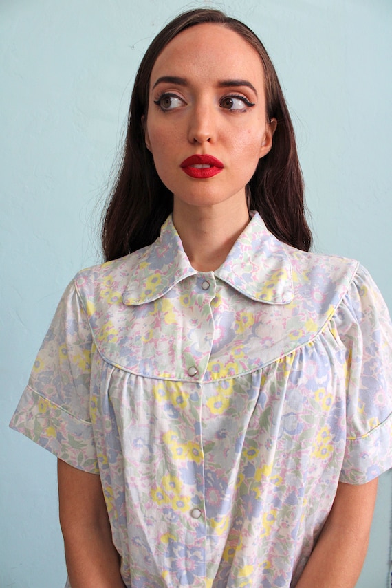 Vintage 1960s Floral House Dress