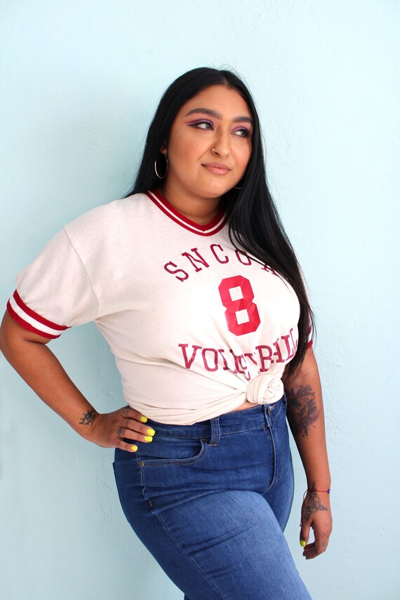 Vintage 1970s Volleyball Ringer Tee