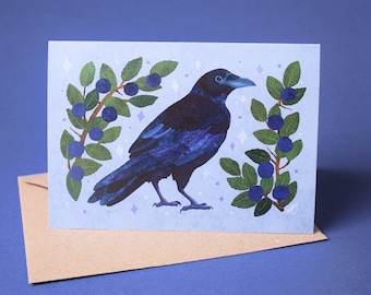 Magical Crow A6 Greetings Card