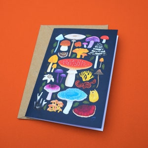 British Fungi Mushrooms A6 Greetings Card