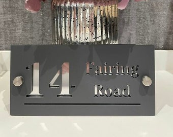 MODERN HOUSE NUMBER - House Number Sign - Road Name Sign - Home Sign - Outdoor Sign