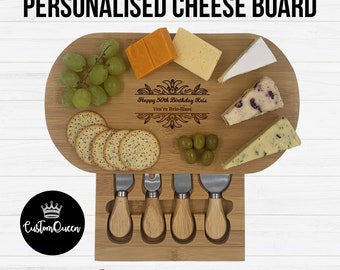 Personalised cheese board with tools - Wedding Gift Idea