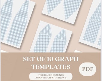 Beading Graph Template – Brick Stitch Earrings, Miyuki Delica Size 11 (PDF Pattern)