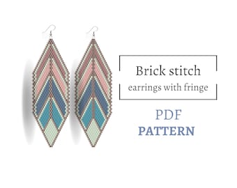 Beaded Fringe Earrings Pattern – Brick Stitch Weaving (PDF Download)