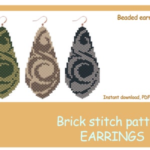 Teardrop Earrings Pattern – Brick Stitch Beadwork (PDF Pattern)