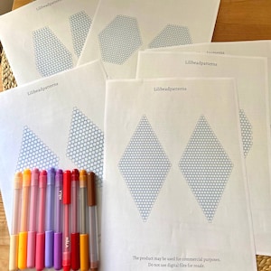 Perlenschablone - Perlengraphik - Blankoschablone - Papiergraphikmuster - direkter Download