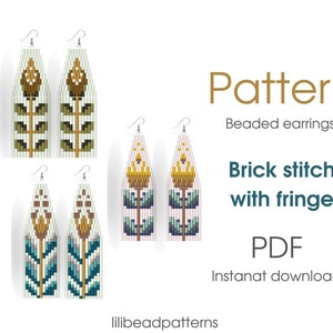 Anleitung für Perlen-Ohrringe, Brick Stich mit Fransen (PDF)