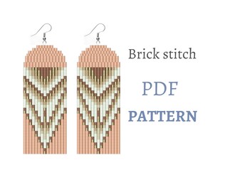 Beaded Fringe Earrings Pattern – Brick Stitch Weaving (PDF Download)