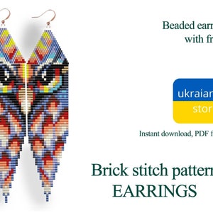 Eulen-Ohrring Muster - Brick Stich Perlen Fransen Ohrringe (PDF Muster)