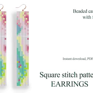 Quadrat Stitch Lochperlen Ohrringe Muster - Tie Dye Druck (PDF Muster)