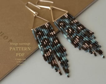 Fransen Ohrringe PDF Muster, Tier Druck, einzigartiges auffälliges Design, DIY Schmuck, sofort-Download.