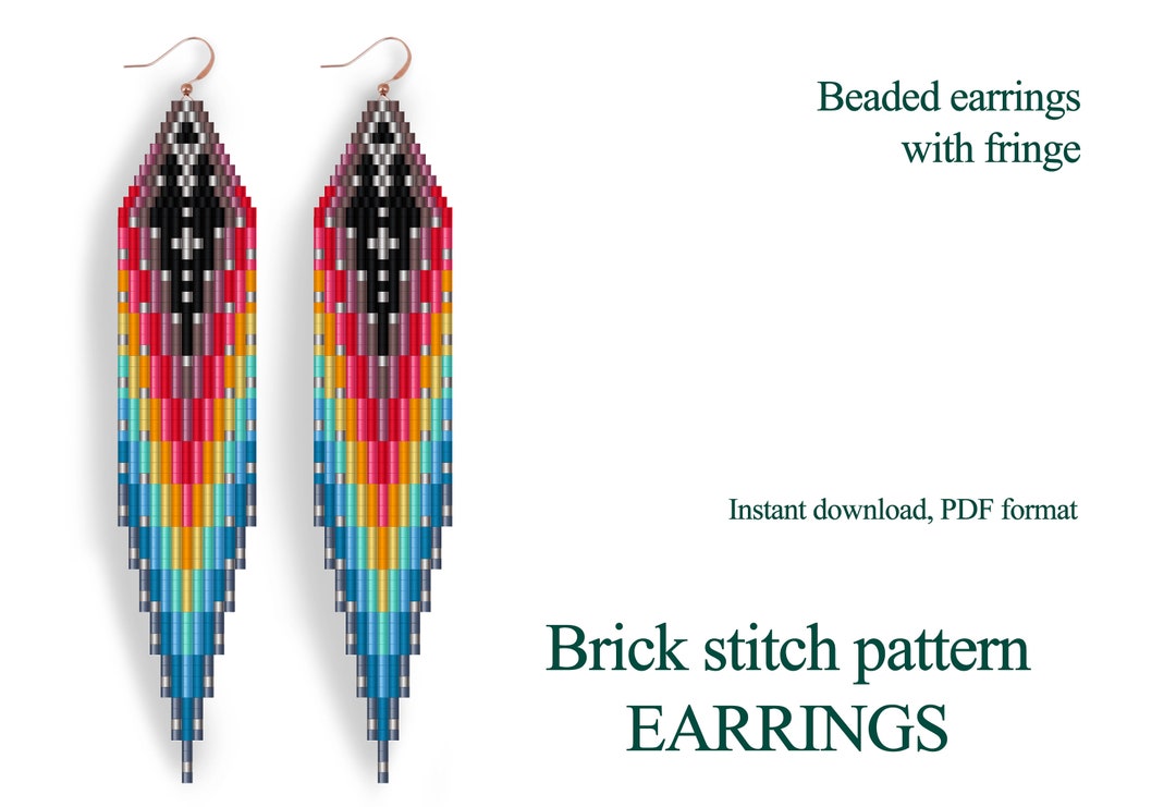 brick-stitch-pattern-beaded-earrings-with-fringe-native-american-print-earrings-diy-seed-bead-pattern-geometric-pattern-rustic-pattern-etsy for Free Printable Beaded Earring Patterns Brick Stitch Pattern. Beaded Earrings With Fringe. Native American Print Earrings DIY. Seed Bead Pattern. Geometric Pattern. Rustic Pattern. - Etsy for Free Printable Beaded Earring Patterns