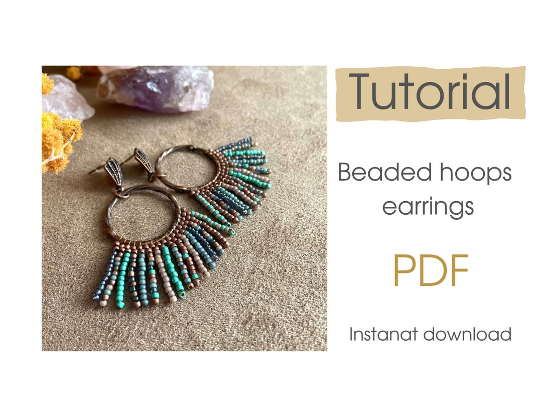 Tutorial Beaded Hoops Earrings DIY Seed Bead Earrings Easy Beading