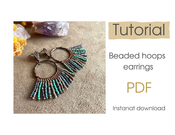 Tutorial Beaded Hoops Earrings DIY Seed Bead Earrings Easy - Main Image