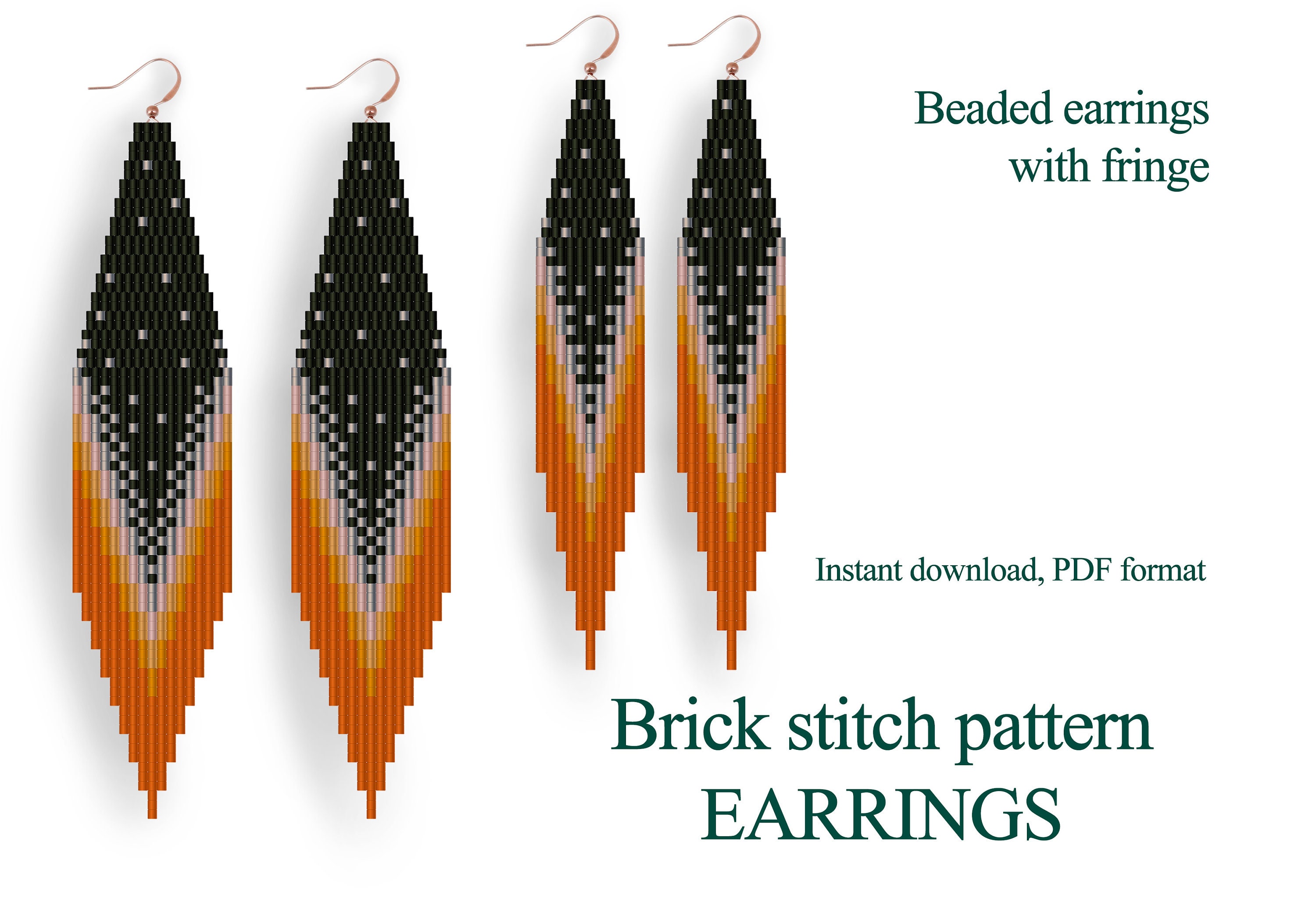 Brick Stitch Fringe Earring Tutorial Earring Pattern For Beading