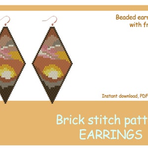 Brick Stitch Rhombus Earrings Pattern (PDF Download)