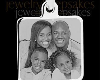 Photo Engraved Square Necklace