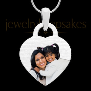 Photo Engraved Full Color Stainless Small Heart Pendant