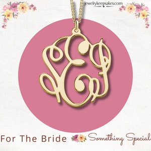Gold Runde Monogrammierte Halskette Brautschmuck