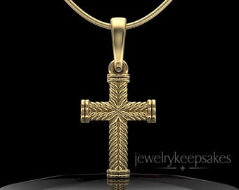 Gold Cremation Ashes In Jewelry, Custom Cross Ashes In Jewelry Gold Braided, Waterproof Ashes Jewelry, Gold Waterproof Cross Necklace