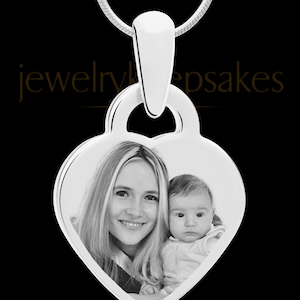 Photo Engraved Stainless Small Heart Pendant