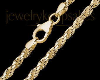 Cadena de cuerda de oro premium para hombres * Collares de cuerda de oro para hombres
