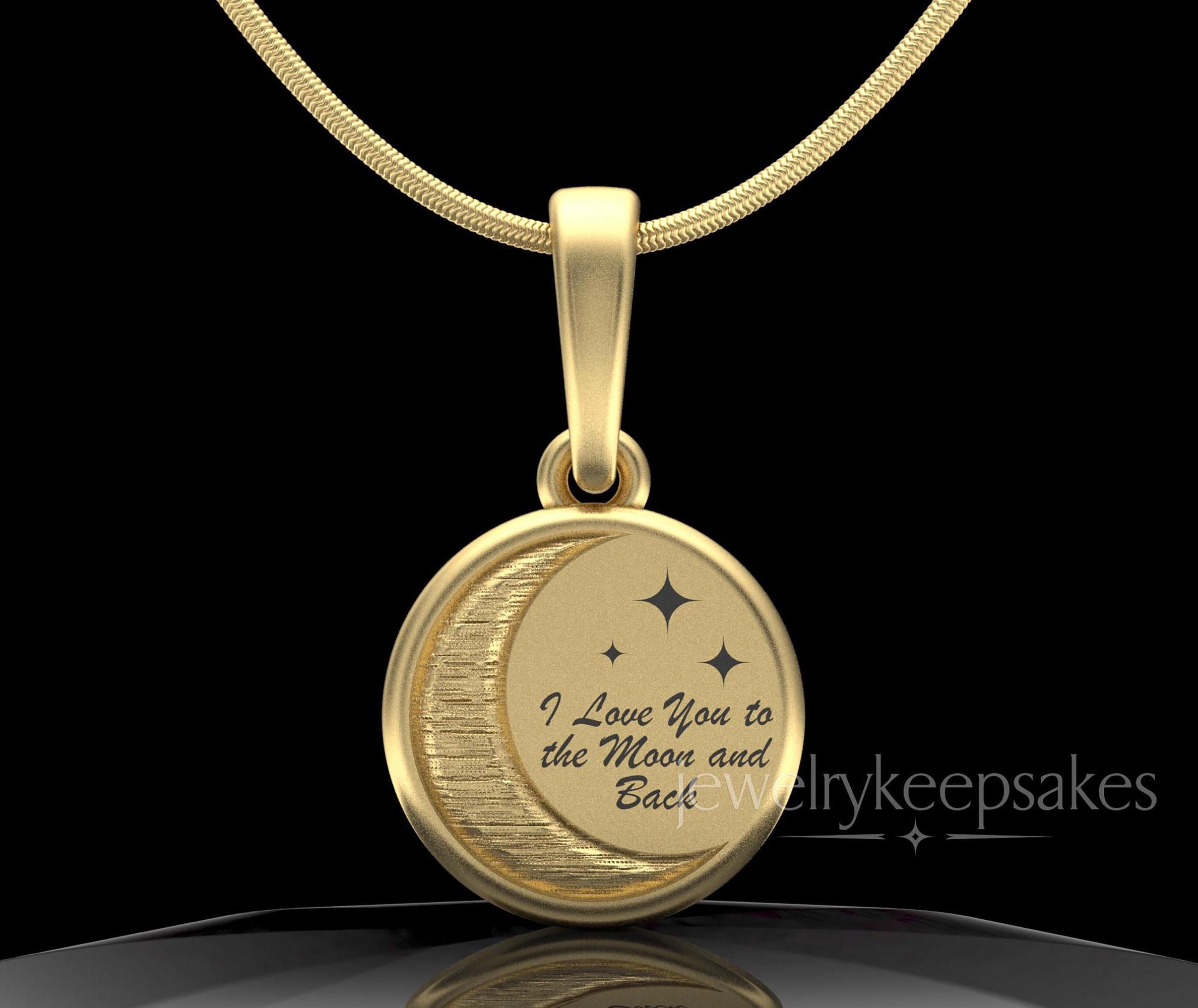 Gold Cremation Ashes In Jewelry, Custom Moon & Back Ashes In Jewelry Gold, Waterproof Ashes Jewelry, Gold Waterproof Moon Necklace