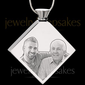 Photo Engraved Diamond Cremation Necklace