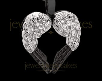 Sterling Silver Winged Heart Cremation Necklace for Ashes