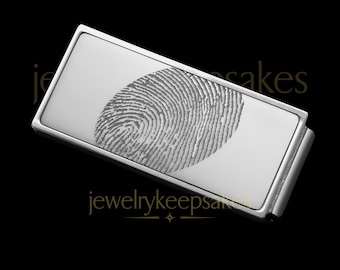 Money Clips Silver Fingerprint, Money Clip With Fingerprint, Money Clip Wallet Fingerprint, Mens Money Clip, Money Clips For Men