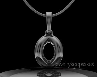 Black Harmony Sphere Keepsake Permanently Sealed Cremation Necklace