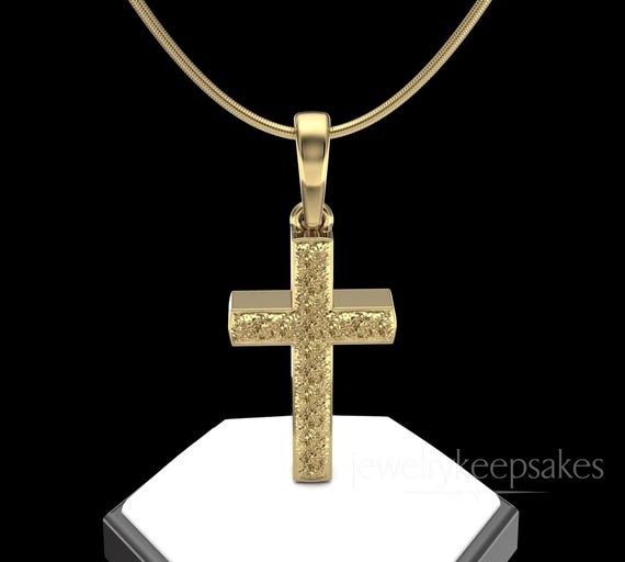 金の遺灰ジュエリー、カスタムテクスチャードクロスの遺灰ジュエリー
