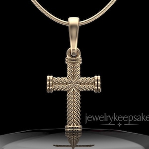 14K Gold Cremation Ashes In Jewelry, Custom Braided Cross Ashes In Jewelry 14K, Waterproof Ashes Jewelry, Gold Waterproof Cross