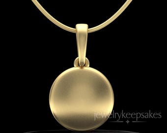 Gold Luna Keepsake Permanently Sealed Cremation Necklace