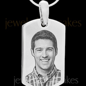 Photo Engraved Small Dog Tag Necklace