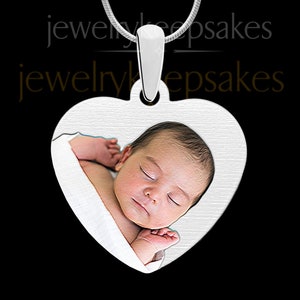 Photo Engraved Full Color Heart Necklace