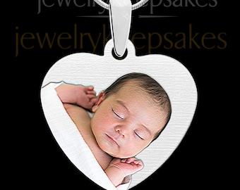 Photo Engraved Full Color Heart Necklace