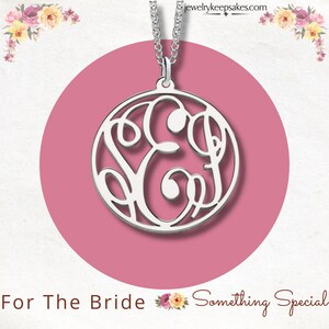 Eingekreiste Silber Monogramm Halskette Brautschmuck