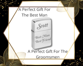 Best Man Gift - Wedding Party Gift - Personalized Lighter - Best Man Gift Idea - Custom Groomsmen Wedding Gift - Wedding Party Gift Ideas