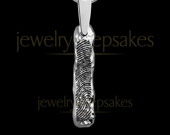 Fingerprint Necklace Silver, Tag Fingerprint Engraved Jewelry, Silver Tag Fingerprint Necklace Jewelry, Personalized Gift, Tag Pendant