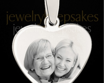 Photo Engraved Heart Necklace