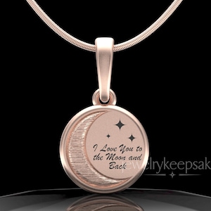Rose Gold Cremation Ashes In Jewelry, Custom Moon & Back Ashes In Jewelry Rose, Waterproof Ashes Jewelry, Rose Waterproof Moon Ash Necklace