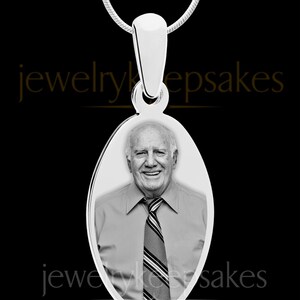 Photo Engraved Oval Necklace