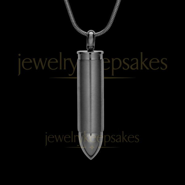 Black Bulleted Stainless Cremation Necklace