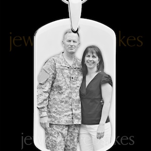 Photo Engraved Dog Tag Necklace