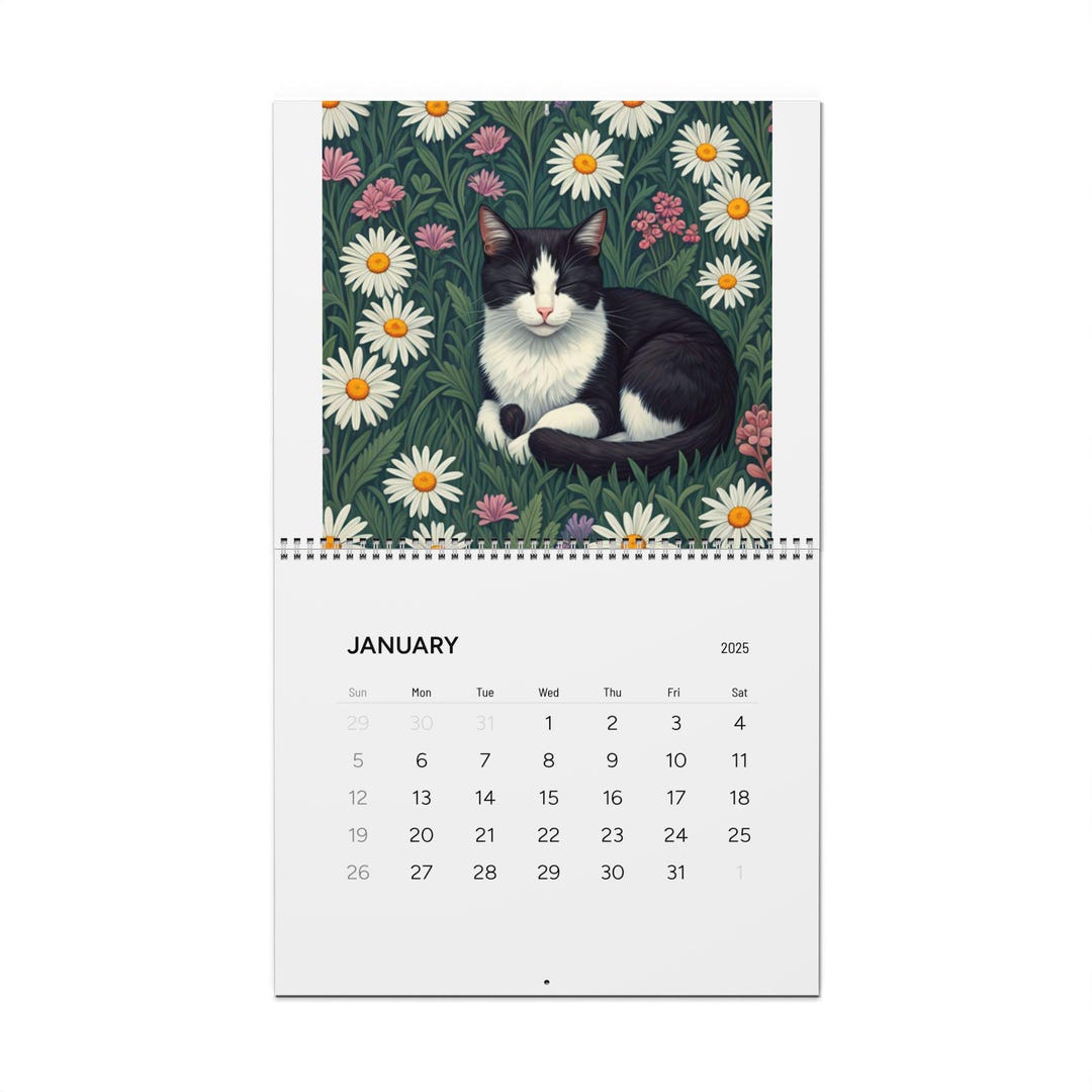 Sleeping William Morris Style Cats Wall Calendars 2025 - Etsy