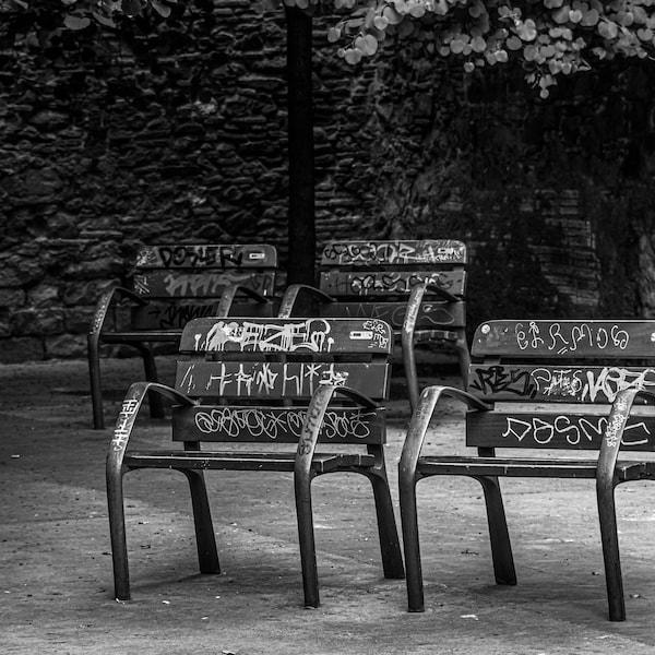 Graffiti Chairs Photo Print