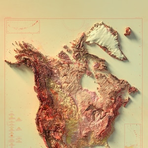 Nordamerika - Geologische Karte - (Vintage)