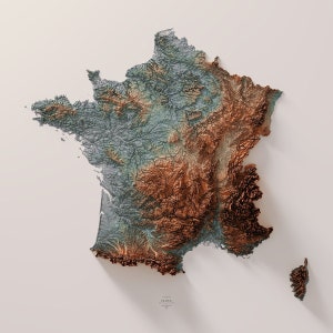Francia - Tinte hipsométrico 9